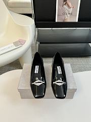 Jimmy Choo Ravi Flat Black Patent Leather Shoes 20mm - 1