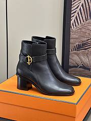 Hermes Jill 60 Ankle Boot Black Leather  - 1