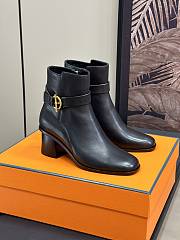 Hermes Jill 60 Ankle Boot Black Leather  - 6