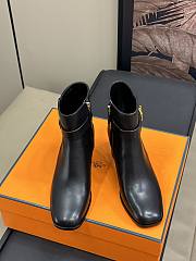 Hermes Jill 60 Ankle Boot Black Leather  - 4