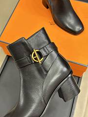 Hermes Jill 60 Ankle Boot Black Leather  - 2