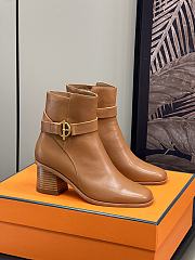 Hermes Jill 60 Ankle Boot Gold Leather  - 1