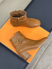 Hermes Jill 60 Ankle Boot Gold Leather  - 4