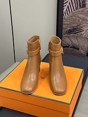 Hermes Jill 60 Ankle Boot Gold Leather  - 2