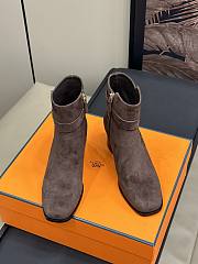 Hermes Jill 60 Ankle Boot Brown Suede - 6