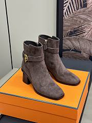 Hermes Jill 60 Ankle Boot Brown Suede - 3