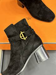 Hermes Jill 60 Ankle Boot Black Suede - 6