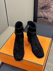 Hermes Jill 60 Ankle Boot Black Suede - 5