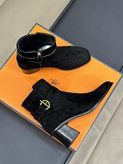 Hermes Jill 60 Ankle Boot Black Suede - 3