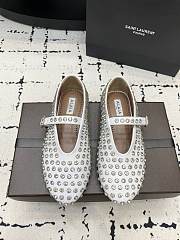 Alaia Strass Lambskin Ballet Flats White - 1