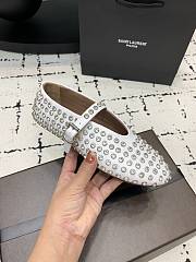 Alaia Strass Lambskin Ballet Flats White - 2