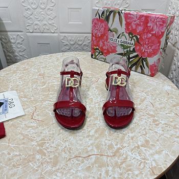 Dolce & Gabbana Bianca Patent Sandals Red