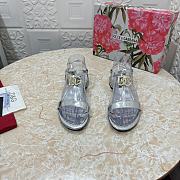 Dolce & Gabbana Bianca Patent Sandals Silver - 1