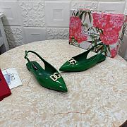 Dolce & Gabbana Patent Leather Slingback Flats Green - 2