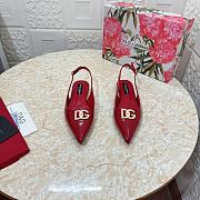 Dolce & Gabbana Patent Leather Slingback Flats Red - 1