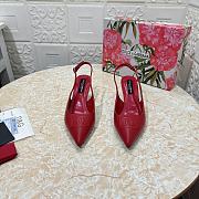 Dolce & Gabbana Logo Embossed Slingback Pumps In Red Leather 60mm - 1