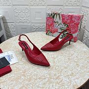 Dolce & Gabbana Logo Embossed Slingback Pumps In Red Leather 60mm - 2