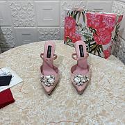 Dolce & Gabbana Satin Mules With Embroidery Pink 105mm - 1