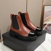 Chanel Short Boots Brown Calfskin Heel - 1