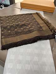 LV Monogram Denim Shawl Brown M76338 - 142x142cm - 1