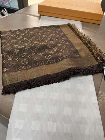 LV Monogram Denim Shawl Brown M76338 - 142x142cm