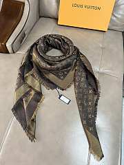 LV Monogram Denim Shawl Brown M76338 - 142x142cm - 6