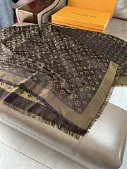 LV Monogram Denim Shawl Brown M76338 - 142x142cm - 5