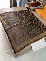 LV Monogram Denim Shawl Brown M76338 - 142x142cm - 4