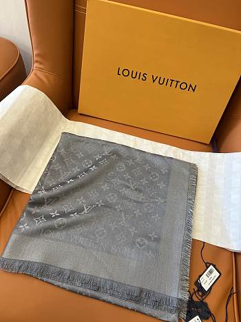 LV Monogram Shine Shawl Charcoal Grey M75120 - 142x142cm