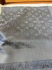 LV Monogram Shine Shawl Charcoal Grey M75120 - 142x142cm - 4