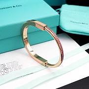 Tiffany Lock Bangle in Rose Gold with Pink Sapphires - 1