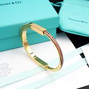 Tiffany Lock Bangle in Yellow Gold with Pink Sapphires - 1