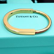 Tiffany Lock Bangle in Yellow Gold with Pink Sapphires - 2