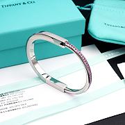 Tiffany Lock Bangle in White Gold with Pink Sapphires - 1