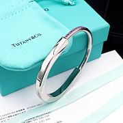 Tiffany Lock Bangle in White Gold with Pink Sapphires - 6