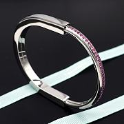 Tiffany Lock Bangle in White Gold with Pink Sapphires - 4