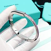 Tiffany Lock Bangle in White Gold with Pink Sapphires - 2