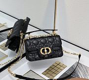 Mini Dior Jolie Top Handle Bag Black Cannage Calfskin - 19x12x6cm - 1