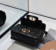 Mini Dior Jolie Top Handle Bag Black Cannage Calfskin - 19x12x6cm - 4