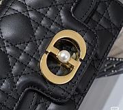 Mini Dior Jolie Top Handle Bag Black Cannage Calfskin - 19x12x6cm - 2