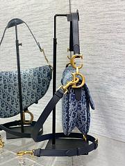 Saddle Bag with Strap Blue Denim Dior Oblique Jacquard - 25.5x20x6.5cm - 6