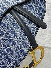 Saddle Bag with Strap Blue Denim Dior Oblique Jacquard - 25.5x20x6.5cm - 3