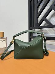 Loewe Mini Puzzle Bag In Classic Calfskin Bottle Green - 18x12.5x8cm - 6