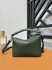 Loewe Mini Puzzle Bag In Classic Calfskin Bottle Green - 18x12.5x8cm - 4