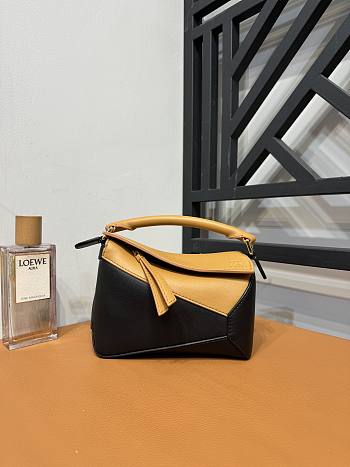 Loewe Mini Puzzle Bag In Classic Calfskin Warm Desert Black - 18x12.5x8cm