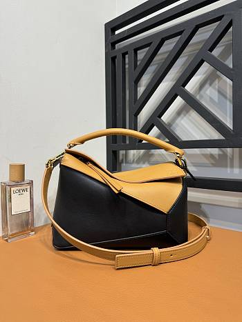 Loewe Small Puzzle Bag In Classic Calfskin Warm Desert Black - 24x10.5x16.5cm