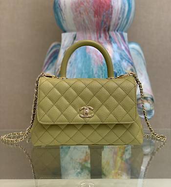 Chanel Coco Handle XS Women's Handbag Caviar Olive 23cm