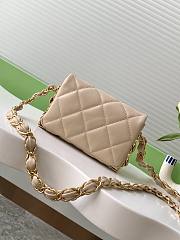 Chanel Small Flap Bag Lambskin Gold Tone Metal Beige -  14x21x7cm - 5