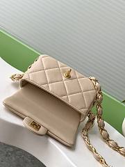 Chanel Small Flap Bag Lambskin Gold Tone Metal Beige -  14x21x7cm - 4