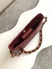 Chanel Hobo Handbag Lambskin Gold Tone Metal Burgundy - 17×24×5cm  - 5